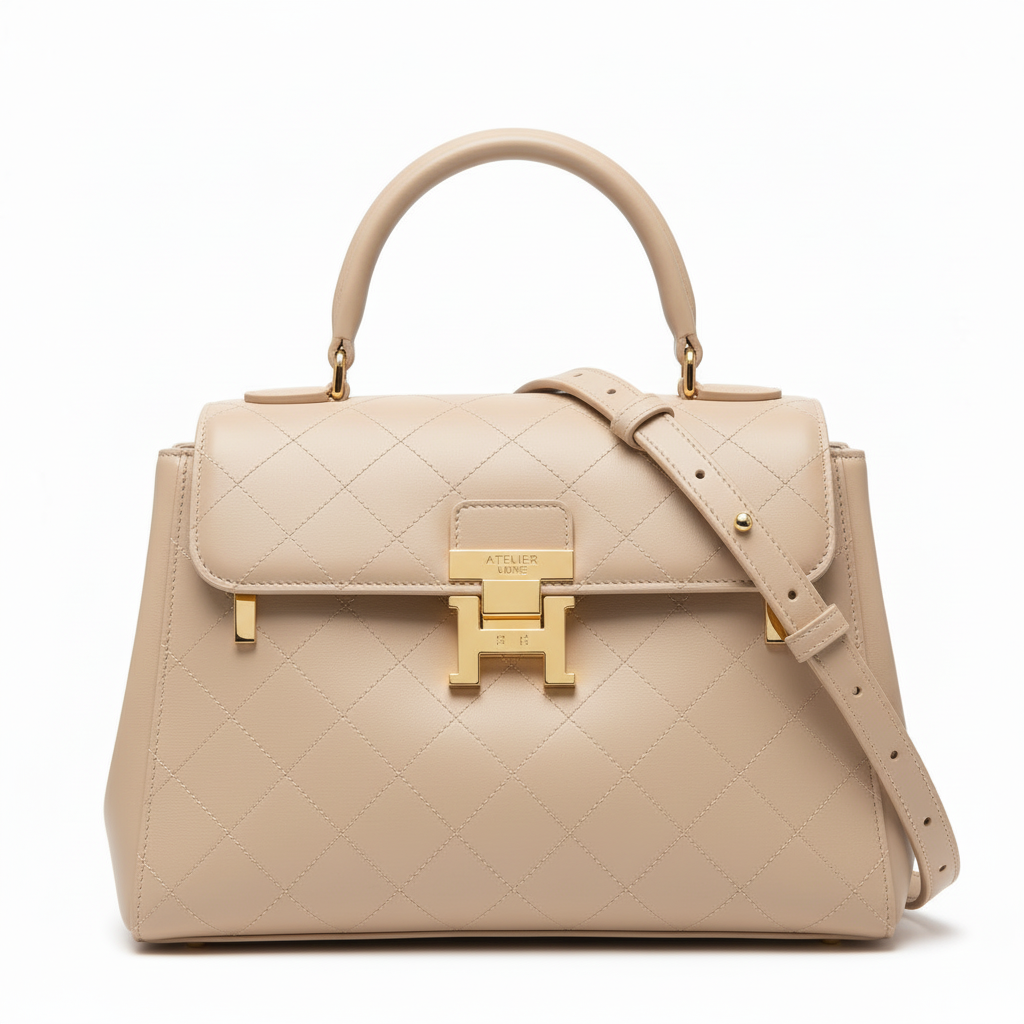 Beige Leather Handbag